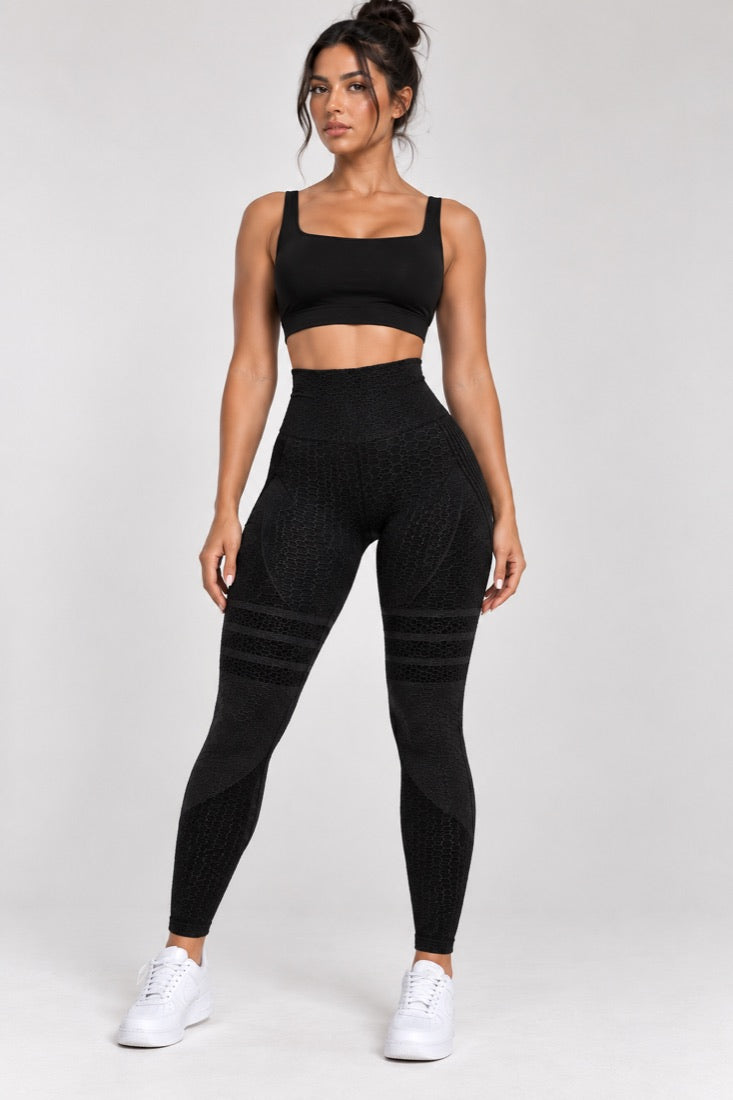 Legging 3D Sculpt noir, vue de face